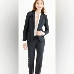 J. Crew 1035 120´s wool two piece suit two button jacket and pants pinstripe
